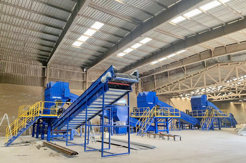 废纺撕碎制rdf设备现场